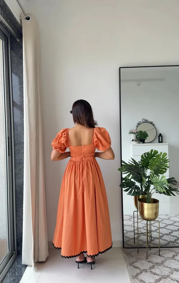 Rest_Orange_Cotton_Premium_And_Elegant_Long_Dress_For_Women