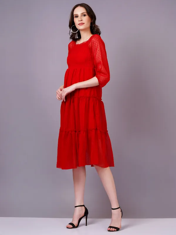 Red_Georgette_Premium_And_Elegant_Midi_Dress_For_Women