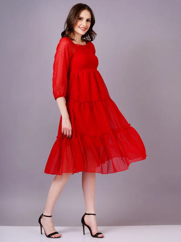 Red_Georgette_Premium_And_Elegant_Midi_Dress_For_Women