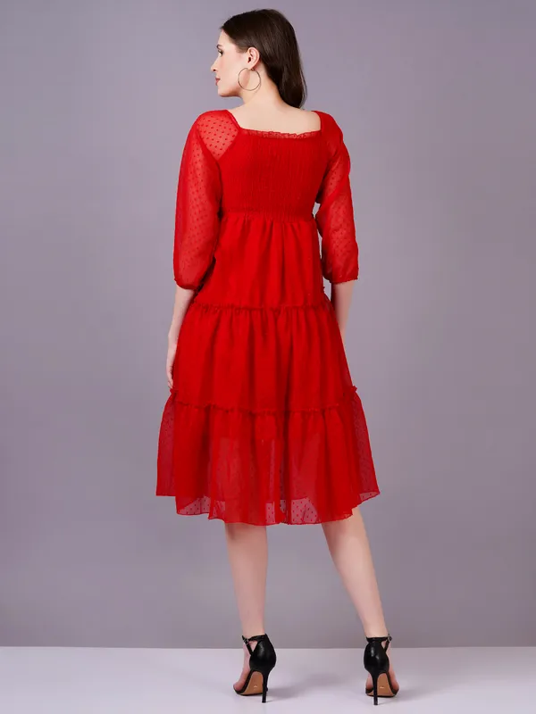 Red_Georgette_Premium_And_Elegant_Midi_Dress_For_Women