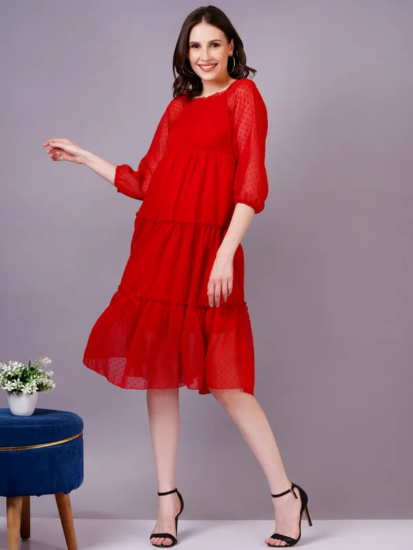 Red_Georgette_Premium_And_Elegant_Midi_Dress_For_Women