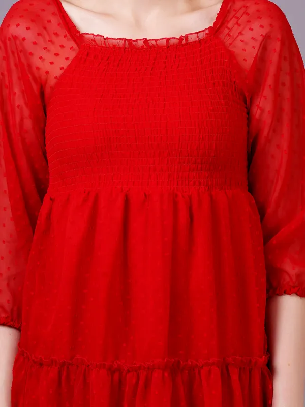 Red_Georgette_Premium_And_Elegant_Midi_Dress_For_Women