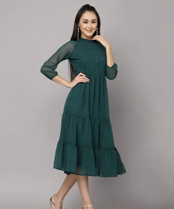 Green_Georgette_Premium_And_Elegant_Midi_Dress_For_Women