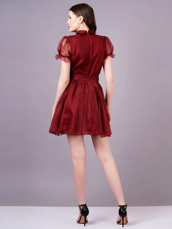 Maroon_Cotton_Premium_And_Elegant_Mini_Dress_For_Women