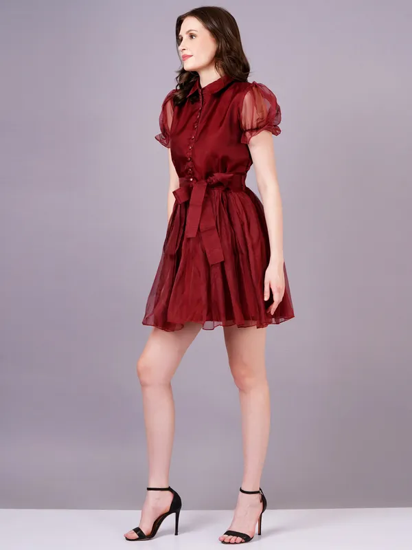 Maroon_Cotton_Premium_And_Elegant_Mini_Dress_For_Women