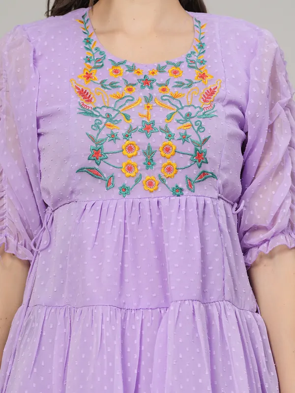Lavender_Georgette_Premium_And_Elegant_Mini_Dress_For_Women