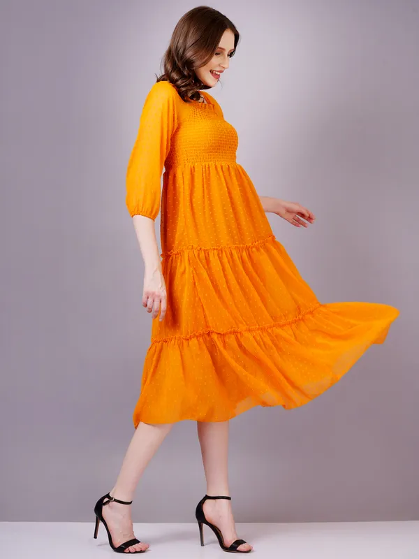 Mustard_Georgette_Premium_And_Elegant_Midi_Dress_For_Women