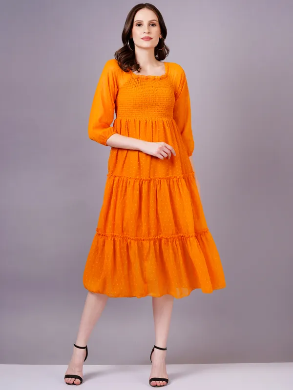 Mustard_Georgette_Premium_And_Elegant_Midi_Dress_For_Women