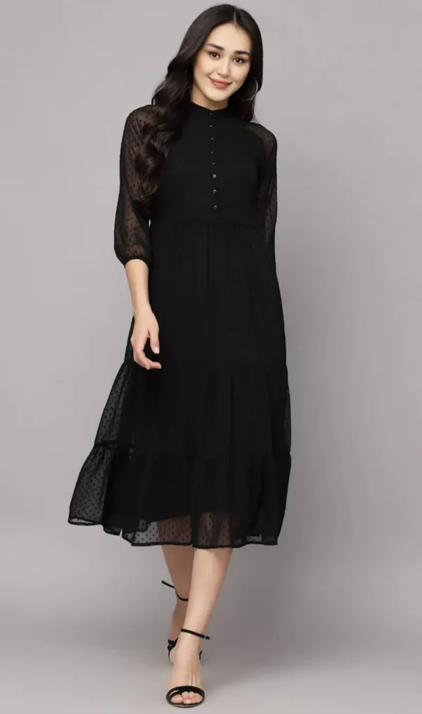 Black_Georgette_Premium_And_Elegant_Midi_Dress_For_Women