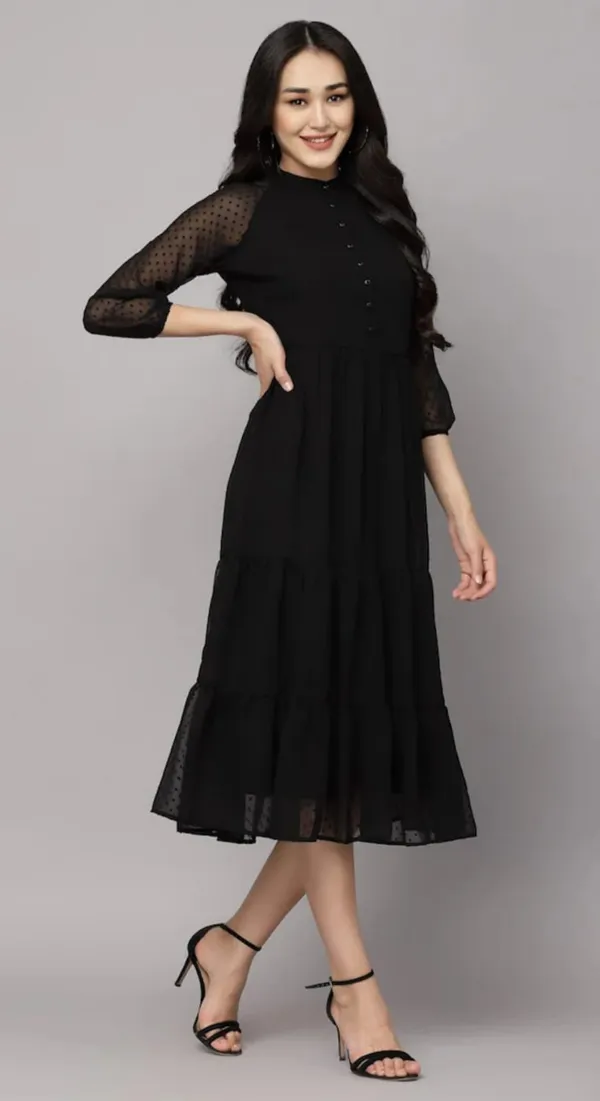 Black_Georgette_Premium_And_Elegant_Midi_Dress_For_Women