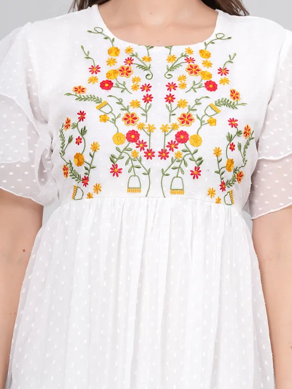 White_Georgette_Premium_And_Elegant_Midi_Dress_For_Women