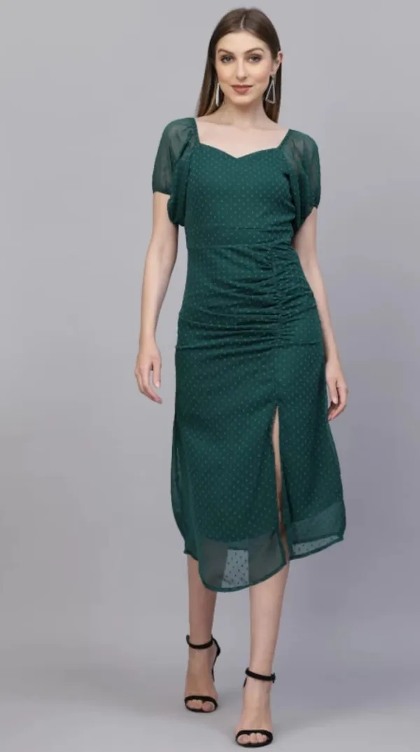 Green_Georgette_Premium_And_Elegant_Midi_Dress_For_Women