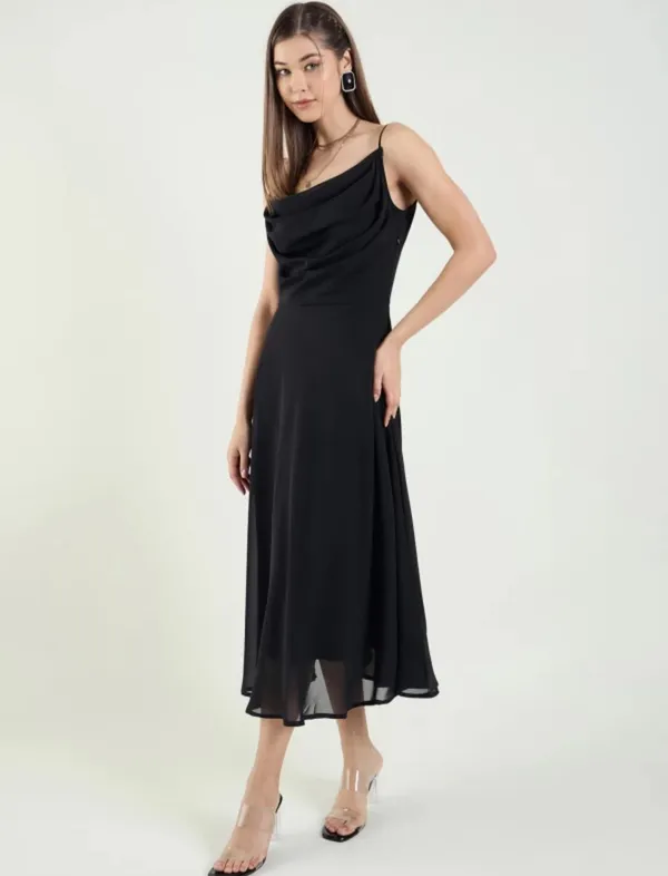Black_Georgette_Premium_And_Elegant_Midi_Dress_For_Women