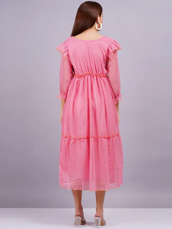Pink_Georgette_Premium_And_Elegant_Midi_Dress_For_Women
