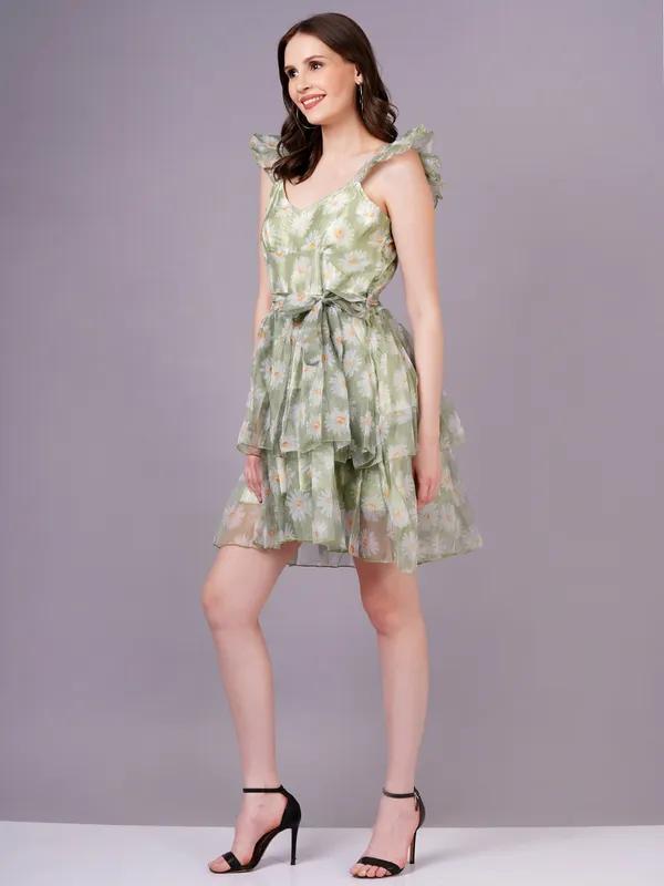 Green_Cotton_Premium_And_Elegant_Mini_Dress_For_Women