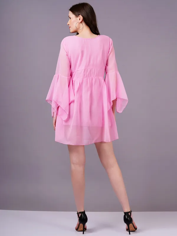 Pink_Georgette_Premium_And_Elegant_Mini_Dress_For_Women