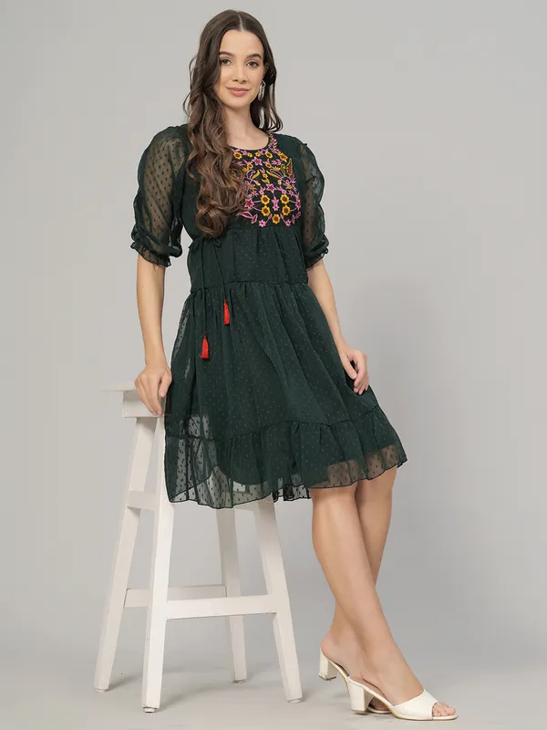 Green_Georgette_Premium_And_Elegant_Mini_Dress_For_Women