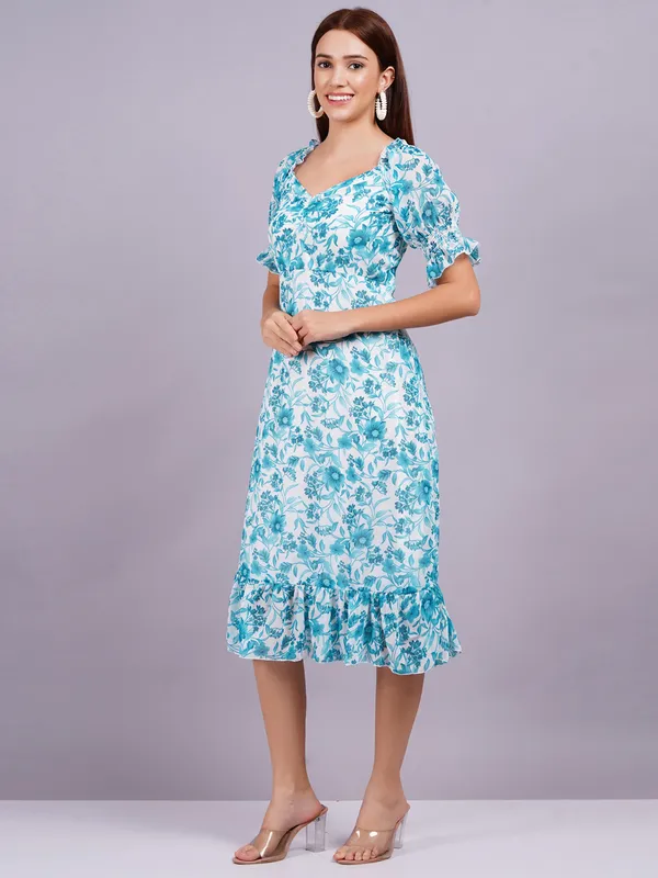 Blue_Georgette_Premium_And_Elegant_Midi_Dress_For_Women