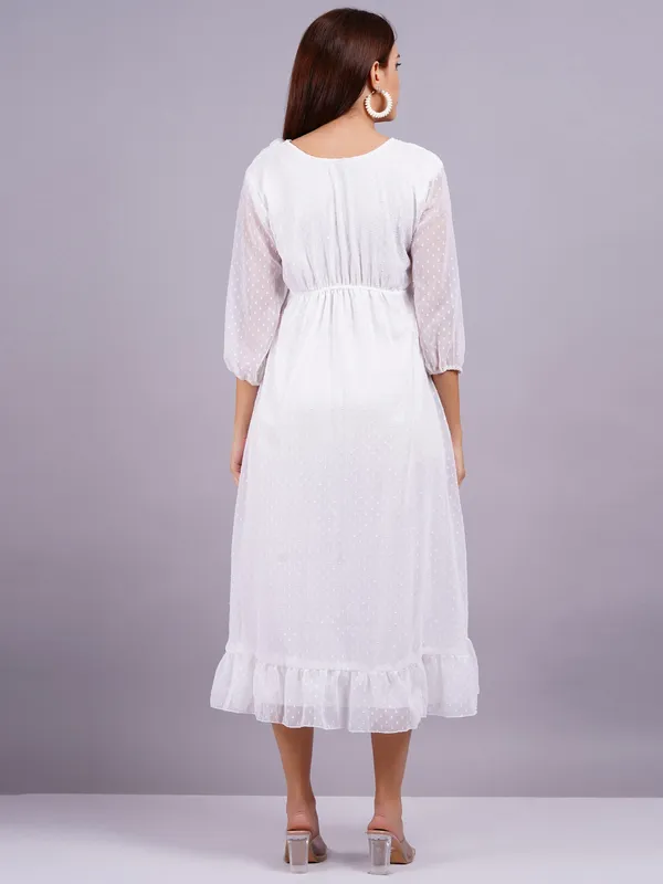 White_Georgette_Premium_And_Elegant_Midi_Dress_For_Women