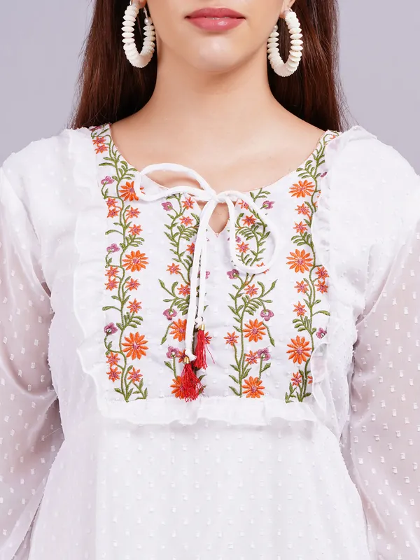 White_Georgette_Premium_And_Elegant_Midi_Dress_For_Women