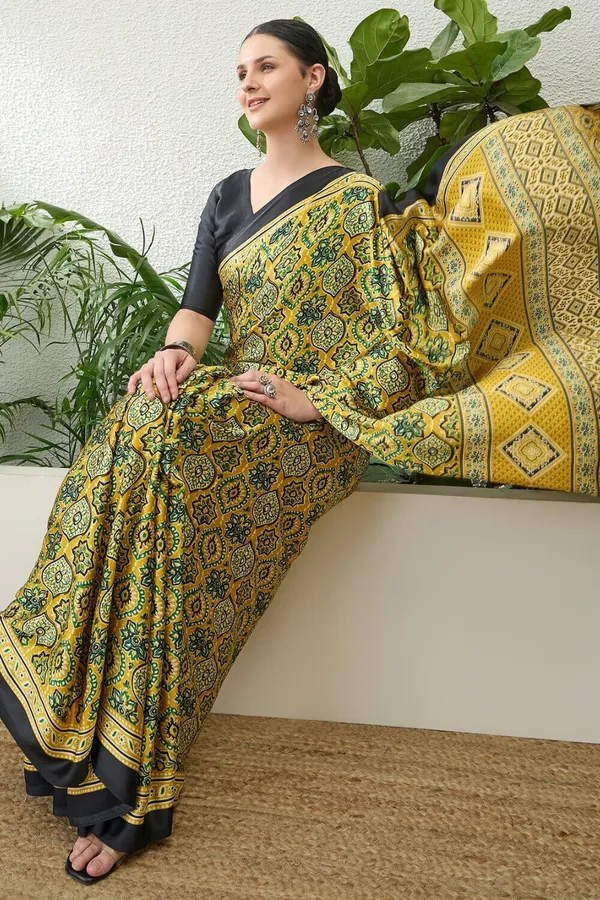 Brilliant_Yellow_Ajrakh_Printed_Soft_Modal_Silk_Natural_Print_Saree