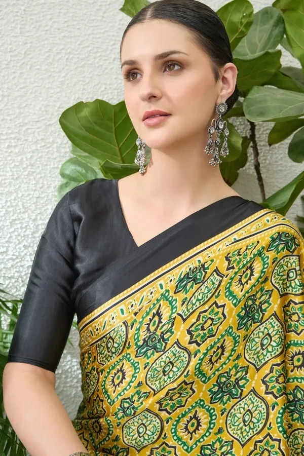Brilliant_Yellow_Ajrakh_Printed_Soft_Modal_Silk_Natural_Print_Saree