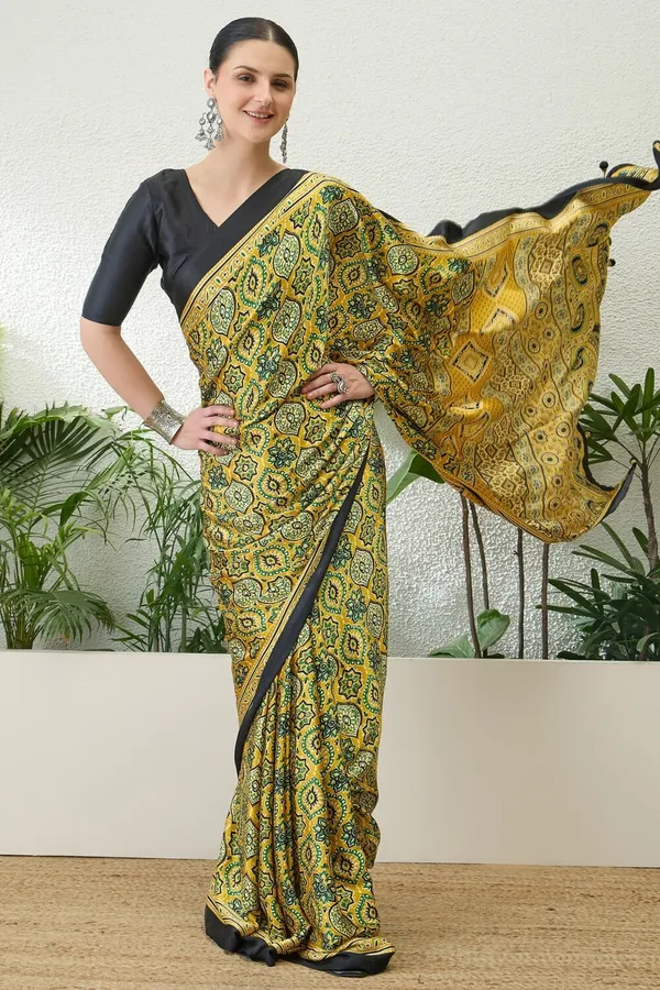 Brilliant_Yellow_Ajrakh_Printed_Soft_Modal_Silk_Natural_Print_Saree