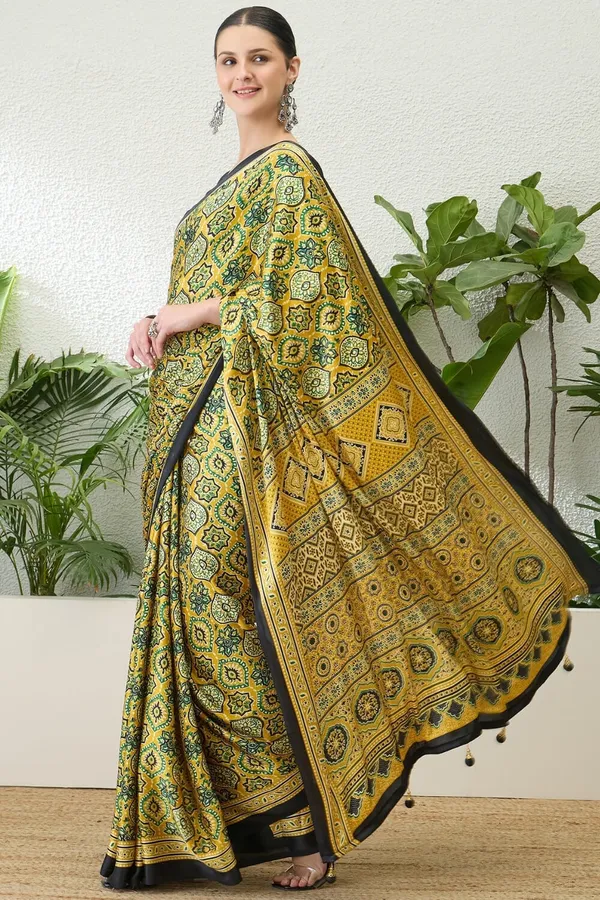 Brilliant_Yellow_Ajrakh_Printed_Soft_Modal_Silk_Natural_Print_Saree