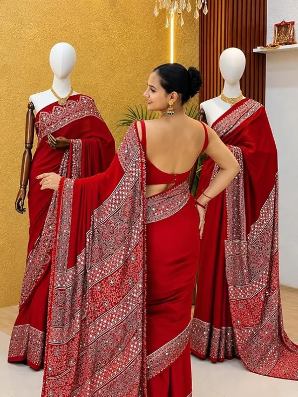 Ajrakh_Modal_Silk_Saree_for_Women_Mirror_Work_Red_Saree
