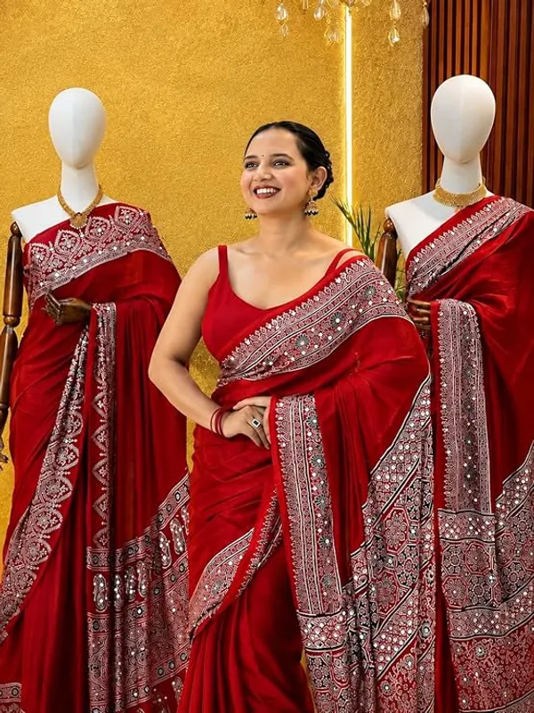 Ajrakh_Modal_Silk_Saree_for_Women_Mirror_Work_Red_Saree