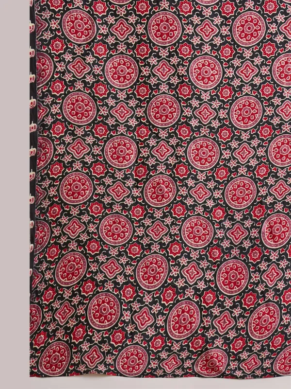 Black_Lotus_Ajrakh__Mirror_Work_Saree_With_Blouse