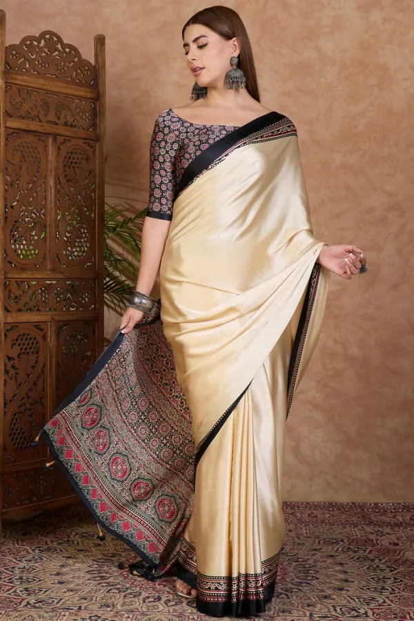 Bavarain_Cream_Ajrakh_Printed_Satin_Crepe_Silk_Saree