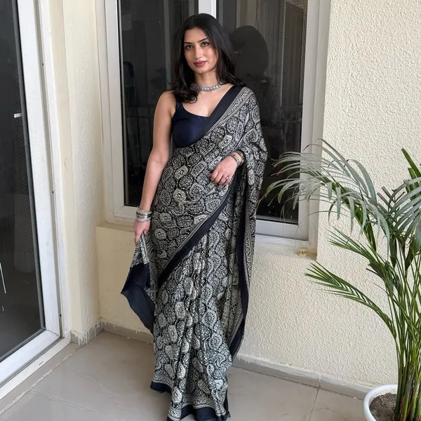 Black_Ajrakh_Printed_Soft_Modal_Silk_Natural_Print_Saree