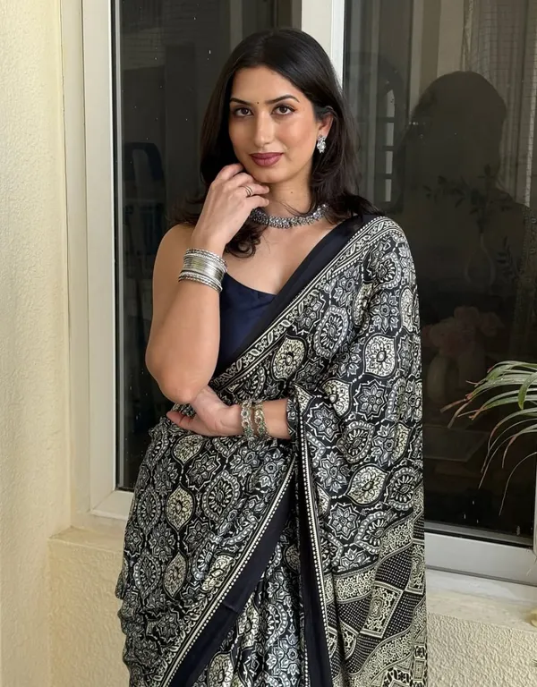 Black_Ajrakh_Printed_Soft_Modal_Silk_Natural_Print_Saree