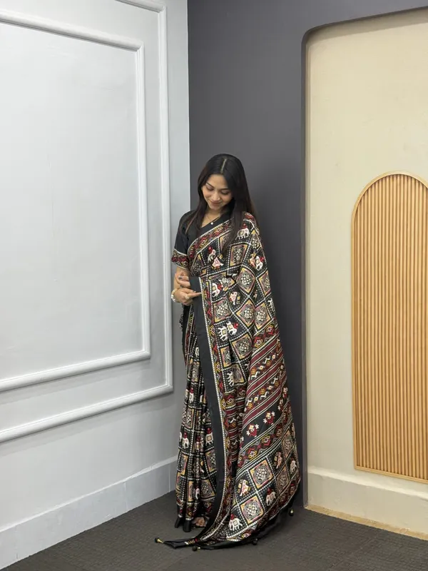 Black_Patola__Saree__With_Blouse_Piece