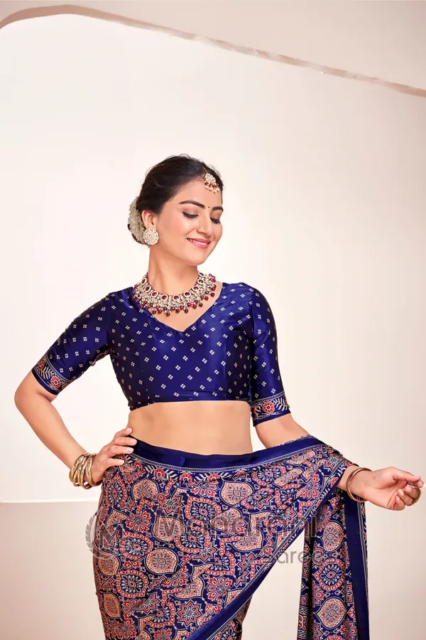 Blue_Ajrakh_Printed_Soft_Modal_Silk_Natural_Print_Saree