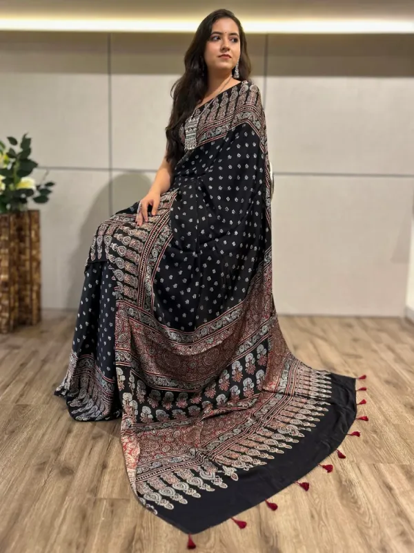 Dark_Black_Ajrakh__Silk_Saree