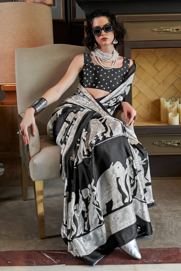 Classic_Black_and_Snow_White_Patola_Ajrakh_Patola_Printed_Satin_Crepe_Saree