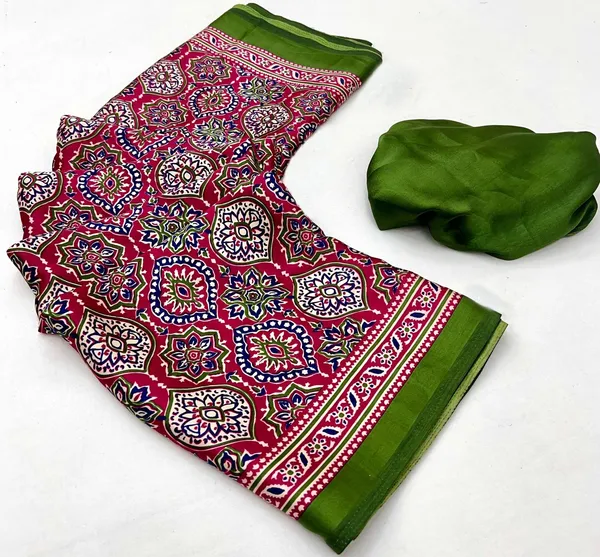 Colorful_Rani_Ajrakh_Printed_Soft_Modal_Silk_Natural_Print_Saree