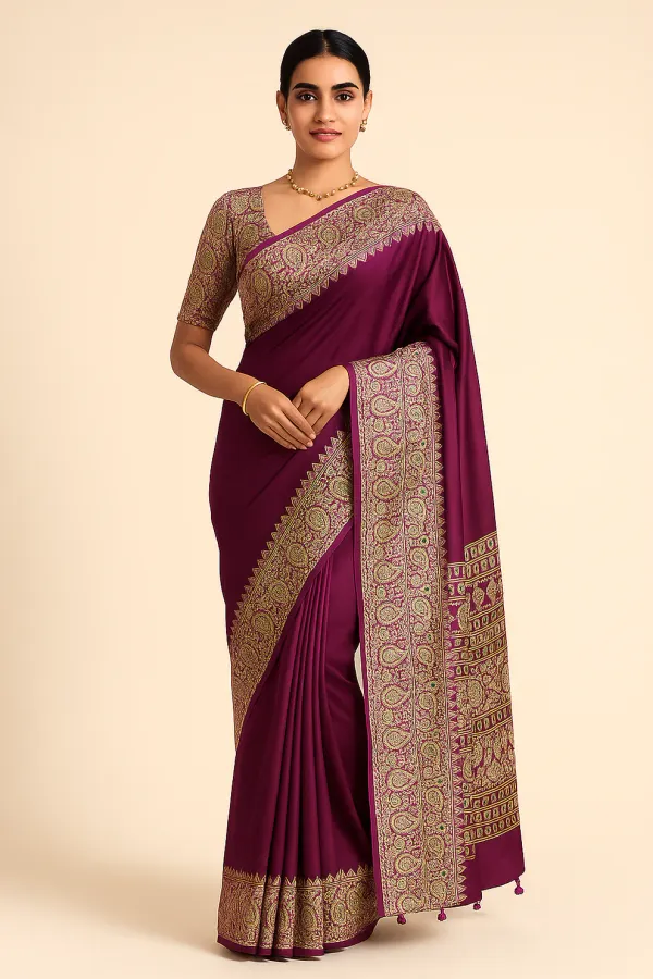 Eggplant_Magenta__Mango_Floral_Ajrakh_Gajji_Silk_Saree
