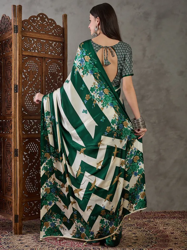 Green_Floral_Printed_Modal_Satin_Party_Wear_Saree_with_a_Smooth_Satin_Finish