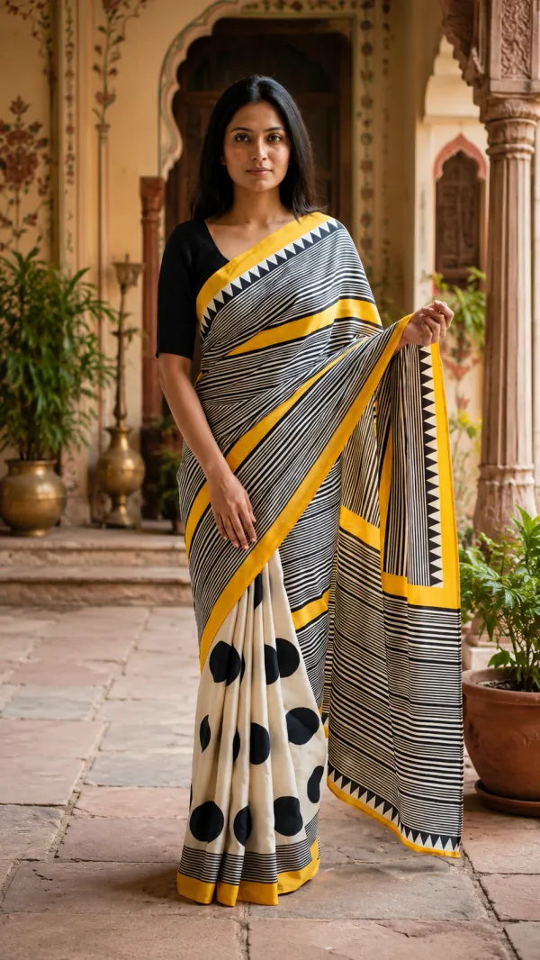 AJRAKH_MODAL_SILK__PREMUIM__SAREE_WITH_BLOUSE_PIECE