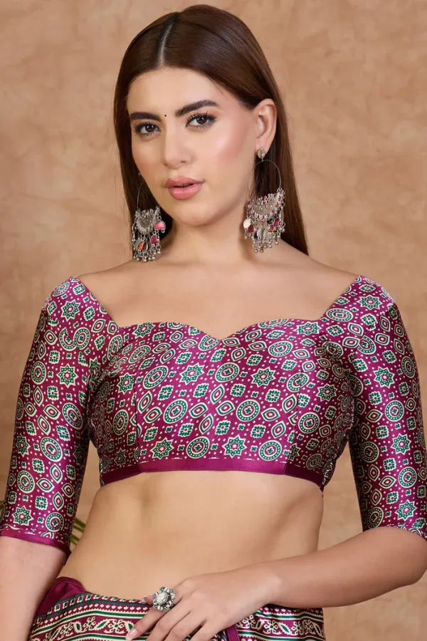 Ivory_Cream_and_Purple_Ajrakh_Printed_Satin_Crepe_Silk_Saree