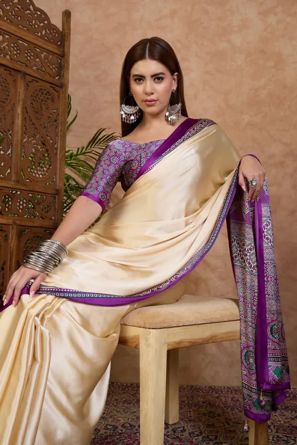 Ivory_Cream_and_Purple_Ajrakh_Printed_Satin_Crepe_Silk_Saree