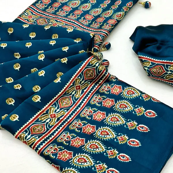 James_Blue_Ajrakh_Printed_Satin_Gaji_Silk_Saree