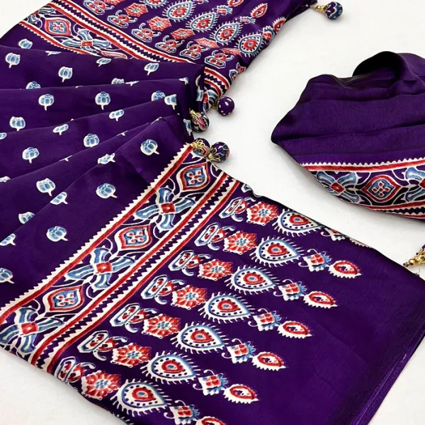 Jamun_Purple_Ajrakh_Printed_Satin_Gaji_Silk_Saree