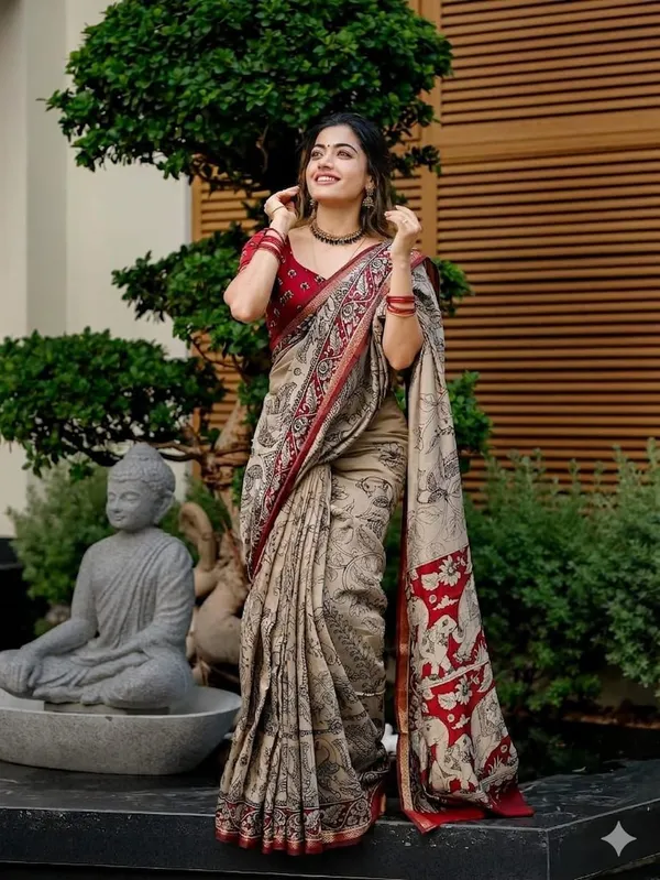 MADHURA_ELEPHANT_MUL_COTTON_KALAMKARI_SAREE