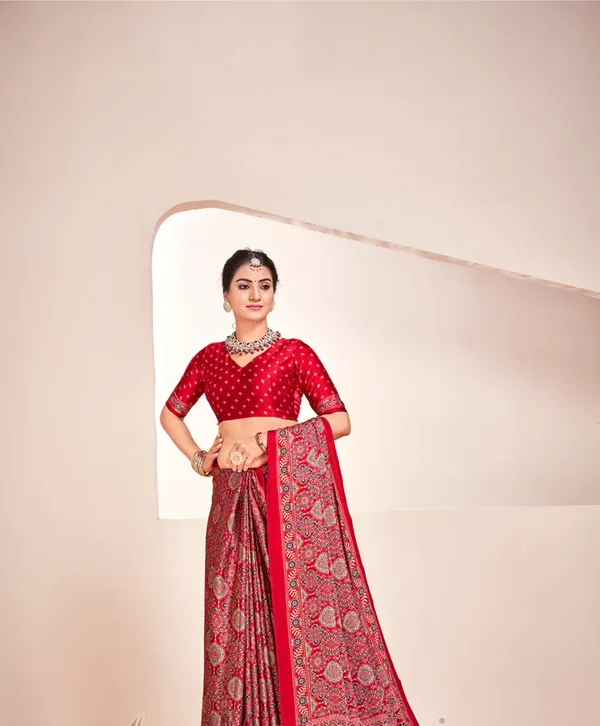 Maroon_Ajrakh_Printed_Soft__Silk_Natural_Print_Saree
