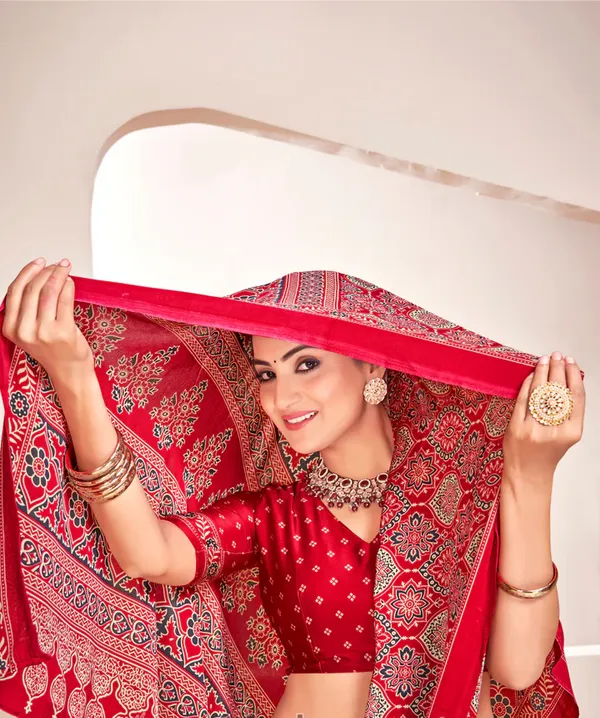 Maroon_Ajrakh_Printed_Soft__Silk_Natural_Print_Saree