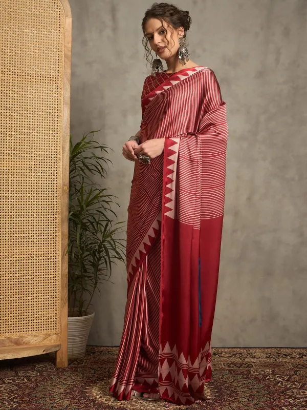 Maroon_Satin_Silk_Ajrakh_Print_Geometric_Motif
